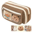 thumbnail image 3 of Estuche para Lápices Capybara 9 Capas Con Pegatinas Lona para Útiles Escolares (café), 3 of 7