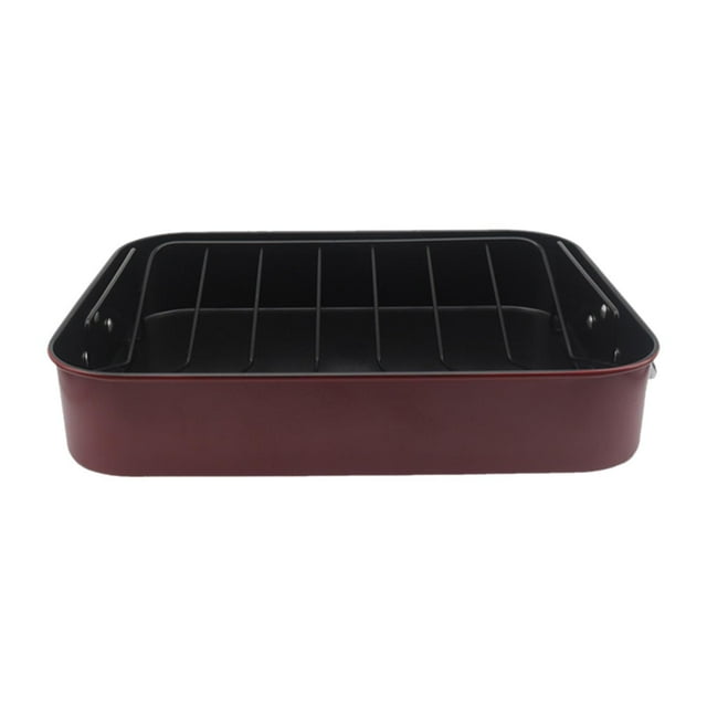 Luzkey Rôtissoire pour Poulet, Four, Plateau de Rôtissoire, Moule de Cuisson, Grille en V, Plaque de Cuisson, Plateau de Cuisson à la Vapeur pour Rôtir la Dinde, Cuisson au Four, Poulet, BBQ
