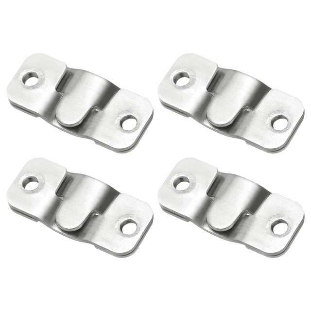 Uxcell 8 Pcs Soporte de Montaje Empotrado, 50 x 19mm Gancho de Marco de Foto Interconectable para Colgar Cabeceras, Plata