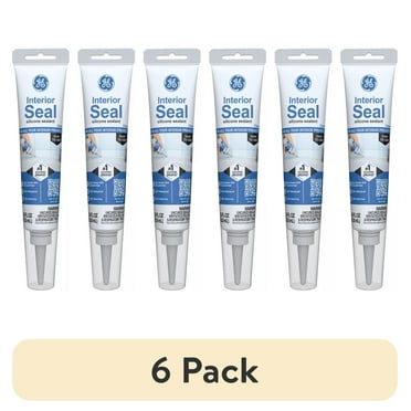 (6 pack) GE Seal Interior Kitchen & Bath, Pack of 1, Clear 2.8 oz Tube