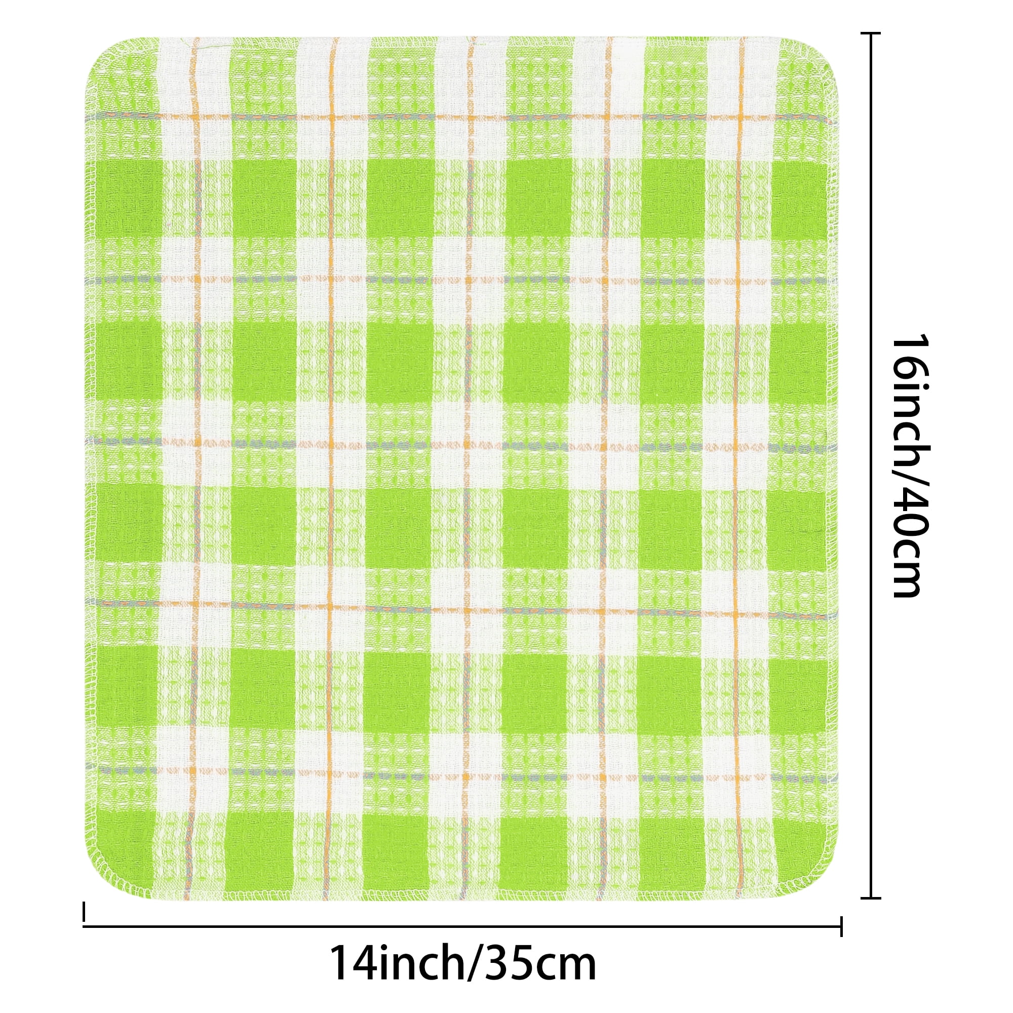 Unique Bargains Kitchen Dish Cloths 14" x 16" Absorbent Dish Drying Dish Kitchen Towels Green 6pk