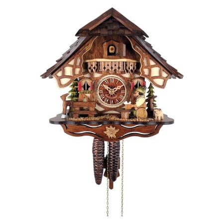 Cuckoo Clock 1 Day Chalet - River City Clocks Chalet Style One Day Cuckoo Clock with Beer Drinker