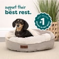 thumbnail image 2 of FurHaven Hooded Donut Calming Pet Bed for Small Dogs & Cats, 22" x 22" x 7", Taupe, 2 of 7