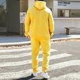 thumbnail image 4 of Fgvctg Sweat Set for Men 2 Piece Fall Sweatsuit Athletic Jogger Sweatpants Comfy Tracksuit Oversized Sweatshirts Lounge Sets with Pockets Yellow 2XL, 4 of 4