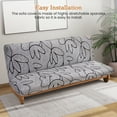 thumbnail image 3 of Armless Cover Spandex Futon Slipcover Non-slip Sofa Cover Printed Armless Sofa Bed Cover, 3 of 12