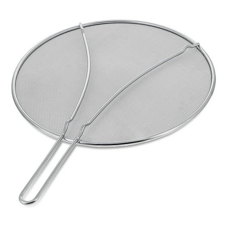 

13Inch Stainless Steel Fine Mesh Splatter Screen with Resting Feet Kitchen Oil Spill Prevention Net Cover