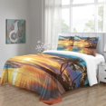 thumbnail image 4 of Modern Bedding Cover Set Beach Sunset Printed Comforter Cover Pillowcase Adult Bedroom Decor,Queen (90"x90"), 4 of 5