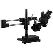 AmScope SM-4TZ-B 3.5X-90X Simul-Focal Trinocular Stereo Zoom Microscope with Double Arm Boom Stand