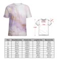 thumbnail image 2 of Marble Blue Greene Purple And Gold Stripes T Shirts Basic T-Shirt Short Sleeve Ladies Tee Shirt Summer Graphic Clothing, 2 of 6