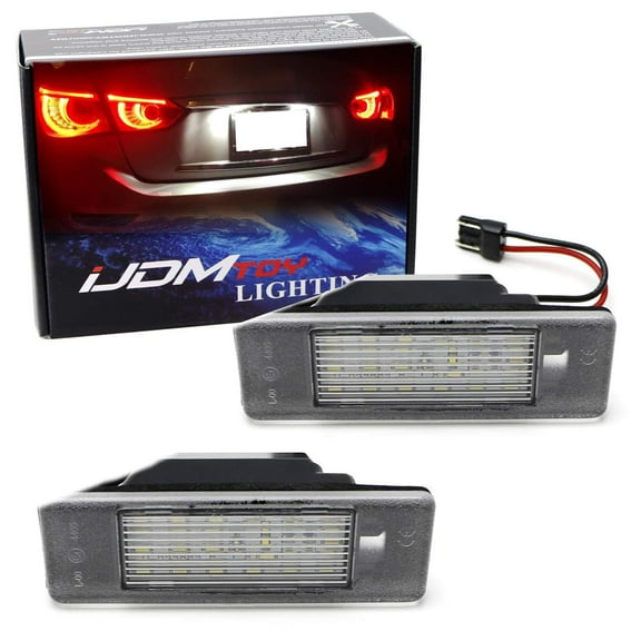 OEM-Fit 18-SMD 3W Full LED License Plate Light Kit For Infiniti Q50, Nissan Juke Versa X-Trail Rogue Sport, Xenon White