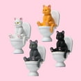 thumbnail image 3 of UDIYO Cat Figures High Simulation Vivid Expression Decoration Accessories Toilet Sitting Miniature Cat Animal Model Toy for Kids, 3 of 7