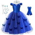 thumbnail image 1 of Disfraz de princesa cenicienta de Disney para niñas, vestido de tutú de tul, ropa de fiesta de Halloween y cumpleaños, 2-10T Fivean unisex, 1 of 2