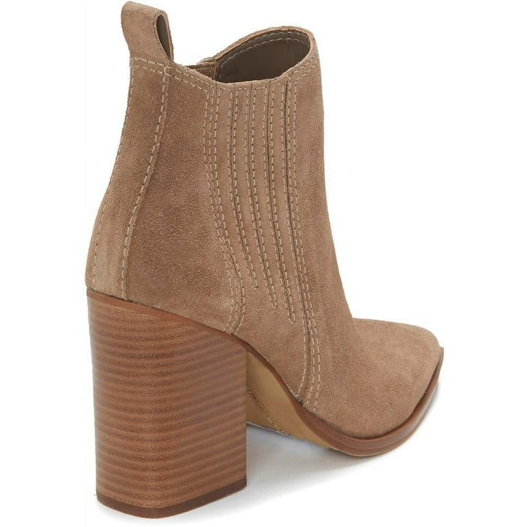 Vince Camuto Gabeena Tuscan Taupe Suede Block Heel Western Style