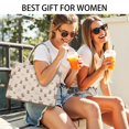 thumbnail image 5 of Large Capacity Tote Bag,Beige Highland Cow Flower Pattern Handbag Fashion Luxury Tote Bag,15.7"x13"x 5.1" Inches,Laptop Compatible, 5 of 6