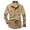 a-3Khaki1, variant on Mens Solid Color Spread Collar Long Sleeve Casual Button Down Shirt With Bust Pockets Relaxed Fit For Fathers Day Gift Outdoor Activities Leisure Top