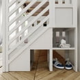thumbnail image 5 of Max & Lily Twin over Twin Bunk Bed for Kids, Solid Wood Bunk Beds with Stairs and Storage, White, 5 of 13
