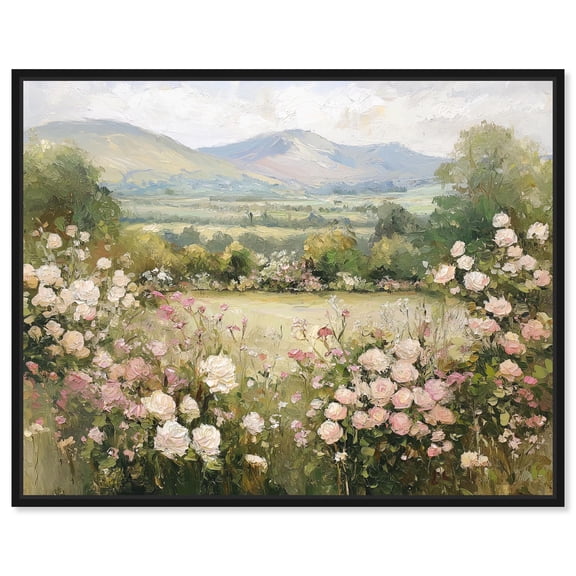 Valley in Bloom Canvas Print Farmhouse Wall Art by Art Remedy, Black Frame, 20 x 16