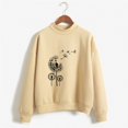 thumbnail image 2 of toraway Chandails en Molleton pour Femmes Sans Capuche Automne Hiver Col Rond Couleur Unie Imprimé Manches Longues Chandail m, 2 of 4