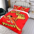 thumbnail image 3 of Hong Kong Phooey Conjunto de sábanas temático, trío de piezas, cómodo y amigable con la piel, diseño único, regalo de decoración para el hogar para familiares, amigos y fans,173cm *218cm, 3 of 6