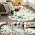 thumbnail image 5 of Round Area Rugs Collection 8 Ft, Spring Floral Daisy Non-Slip Residential Carpet, Eucalyptus Leaves Watercolor Botanical Indoor Crawling Mats Runner Rugs for Living Room/Dining Room/Bedroom, 5 of 8