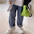 thumbnail image 5 of RUTAYY Toddler Boys Wide Leg Jeans Loose Fit Denim Vintage Trousers Casual Jeans Streetwear Pants Soft Pants, 5 of 7