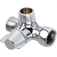 thumbnail image 3 of Ziuscore Silver Brass 3 Way Shower Diverter Valve Switch - Long-lasting Durability Shower Head Adapter T Adapter Bidet Diverter Wing shaped handle, 3 of 6