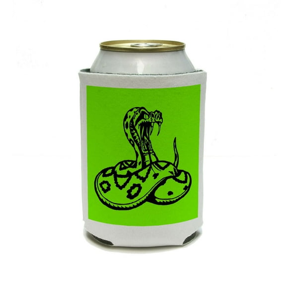 Rattlesnake Snake On Green - Cobra Can Cooler Drink Insulator Beverage Insulated Holder