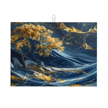 

Sigee Golden Fantasy Landscape for Dish Drying Mat for Kitchen Counter Premium Kitchen Drying Mat 18 x 24 Dish Drying Pad