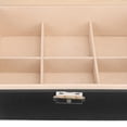 thumbnail image 2 of BIMZUC Black Double Layer Jewelry Box Organizer for Women Soft PU Leather Storage Case with Lock and Key for Necklaces Bracelets Earrings Rings Premium Keepsake Box Present 9.06 inches / 23 cm, 2 of 9