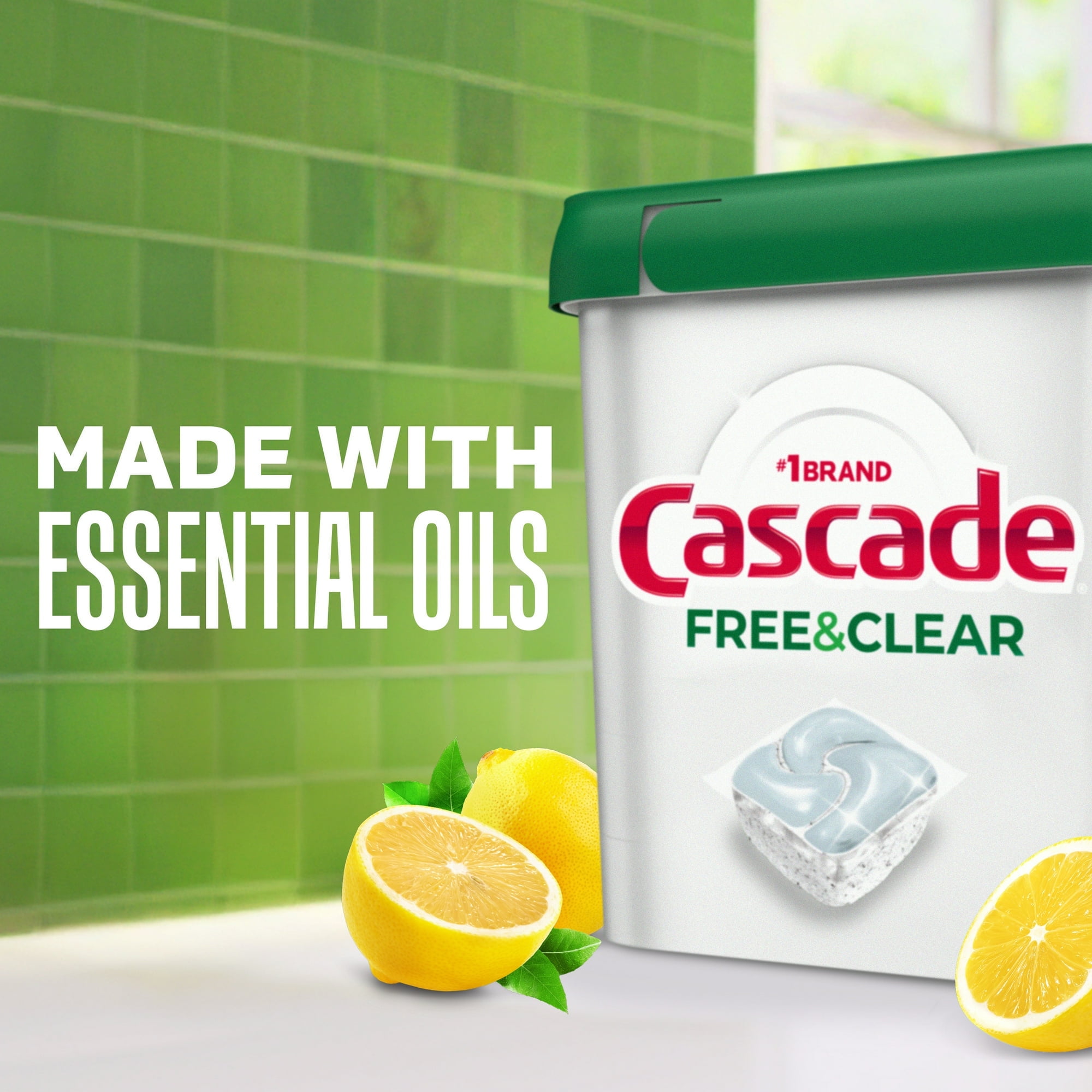Cascade Actionpacs Free & Clear - Lemon Essence - 47 ct- Pack of 2
