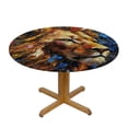 thumbnail image 3 of WYYP Waterproof Resistant Fabric 100% Polyester Fiber Tablecloth - A Majestic Lion Design White, 3 of 8