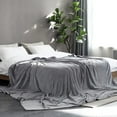 thumbnail image 3 of JS HOME 50 x 60" Fleece Blanket Throw, Light Weight Soft Fuzzy Plush Flannel Blanket All Season for Bed, Sofa, Couch (Gray), 3 of 6