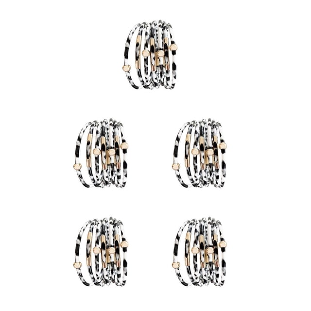 Sonducket Multicapas Cuero ajustable Accesorio de moda multicolor Decoración de fiesta Muñequera Joyería Blanco leche Leche blanca 5piezas Sonducket CBP234376