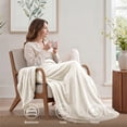 thumbnail image 6 of U by Bedsure Fleece Blankets Throw Size Cream, 300GSM Lightweight Plush Fuzzy Cozy Soft , 50x60 inches, 6 of 10