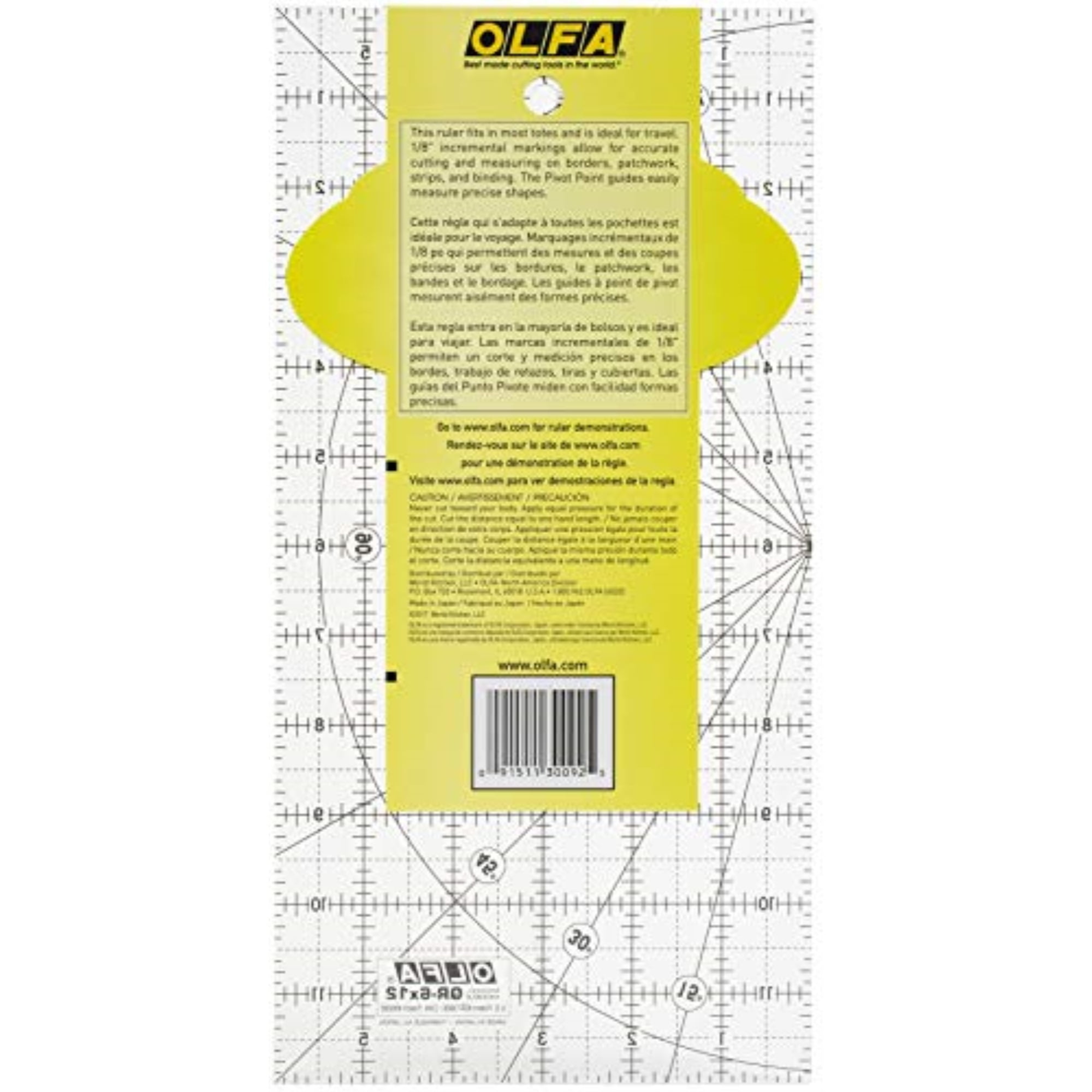 Olfa Frosted Advantage Non-Slip Ruler, "The Traveler"