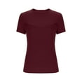 thumbnail image 2 of Tsesme Women's Cutout Tops Round Neck Ribbed Knit Short Sleeve T-Shirt Fashion Casual Basic Tees, 2 of 5