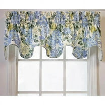 Ellis Hydrangea Classic Pattern Printed 3" Rod Pocket Window Scallop Valance Lined 70"x16" Blue