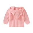 thumbnail image 3 of Vikakiooze Toddler Boys Girls Solid Color Ears Hooded Knitted Tops Warm Coat Clothes, 3 of 9