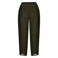 thumbnail image 4 of Mitankcoo Capri Pants for Women Dressy Casual - Plus Size High Waist Wide Leg Lounge Pants Green Pants Size 4XL, 4 of 4