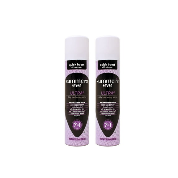 Summer's Eve Ultra Daily Freshening Feminine Spray, 7 in 1, Safe for Sensitive Skin, 2 oz - 2 Pack