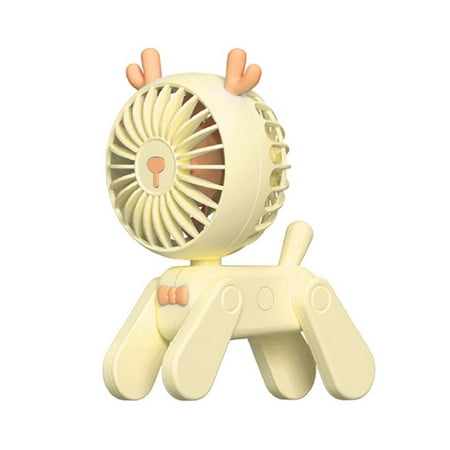

USB Desk Fans - Cute Deer Shaped Desk Fan 3 Wind Speeds Portable Personal Little Table Fans for Home Bedroom Nightstand Office Work Desktop Dorm