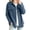 Light Blue, variant on Women's Solid Color Loose Plus Size Corduroy Lapel Collared Button Down Long Sleeve Shacket Shirt Jacket with 2 Bust Pockets, Soft Casual Outerwear for Spring Fall Winter Home School Party Brown