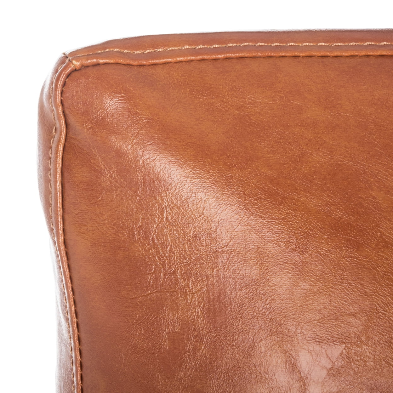 SAFAVIEH Emyr Modern Style Wood Arm Accent Chair, Cognac