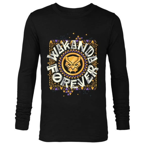 Marvel Black Panther Wakanda Forever Emblem - Long Sleeve T-Shirt for Men - Customized-Black