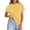 Yellow #123, variant on WULMLEO Women's Casual Cotton T-Shirt Rolled Cuff Short Sleeve Tops Lightweight Summer Top for Beach Trips Errands Yellow M