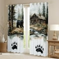 thumbnail image 2 of Manfei Wildlife Bear Print Black Out Curtains for Child, Jungle Animal Curtains Pack of 2 (42x63 Each), Rustic Cabin Bedroom Curtains, Curtains and Drapes Bedroom Decor, 2 of 6