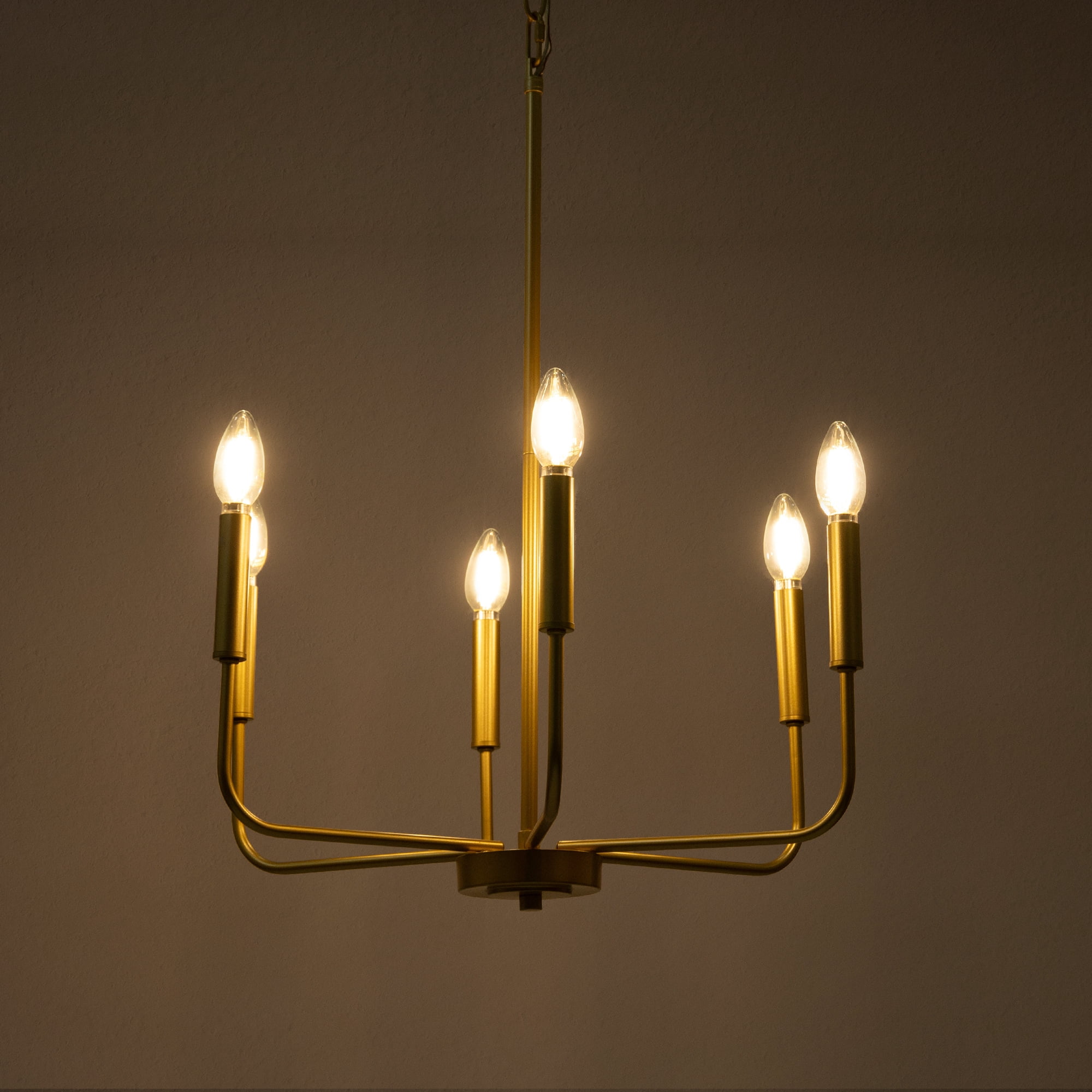 LNC Askrlessi 6-Light Matte Gold Modern/Contemporary Led Chandelier