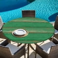 thumbnail image 6 of Green Wood Grain Round Tablecloth, Fitted Table Cover with Elastic for 36"-44" Round Tables, Farmhouse Texture Vintage Country Table Cloth Outdoor Indoor Dinning Party Waterproof Tablecloths, 6 of 7