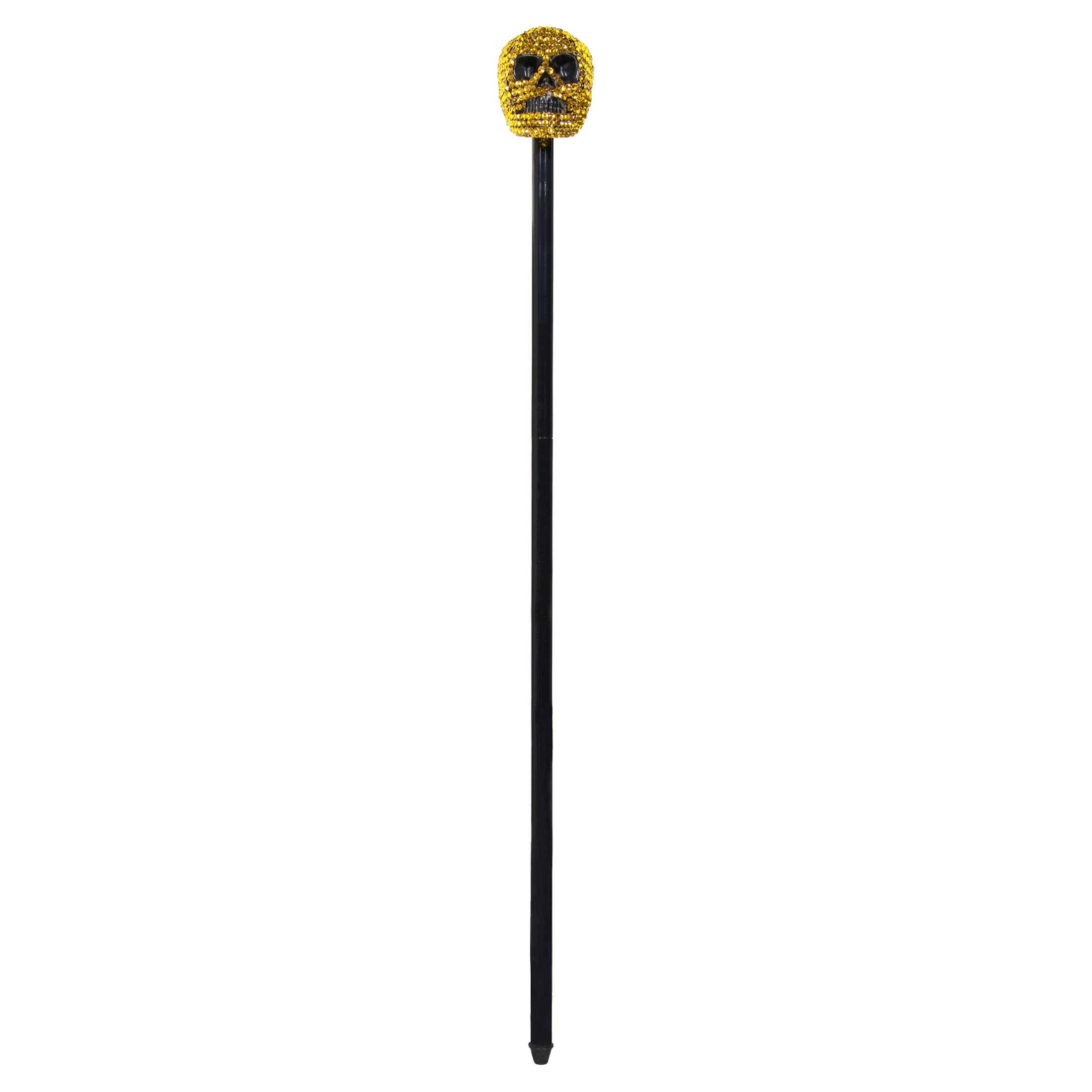 Bling Skull Cane Costume Accessory for Adults, Black and Gold, Halloween by Way To Celebrate
