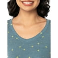 thumbnail image 4 of Fruit of the Loom Women's Soft & Breathable V-Neck Short Sleeve Top & Pajama Pant Set, Sizes S-4X, 4 of 10
